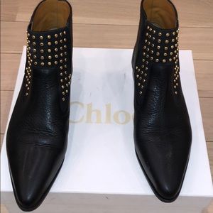 Chloe boots with gold hardware